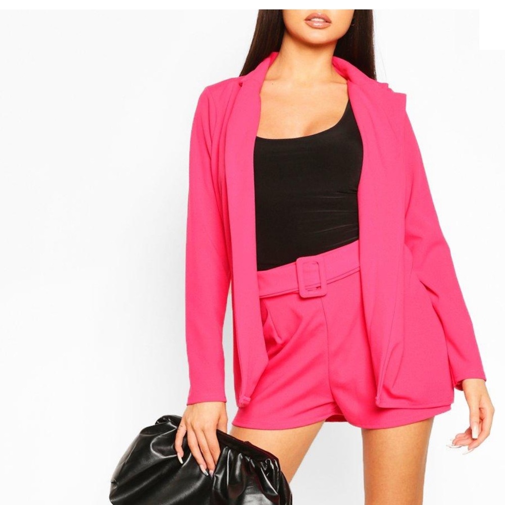 Boohoo Pink Blazer Set